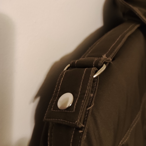 ♥️Mulberry Street Down Parka KhakiGreen long L flannel lined EUC - Picture 6 of 8